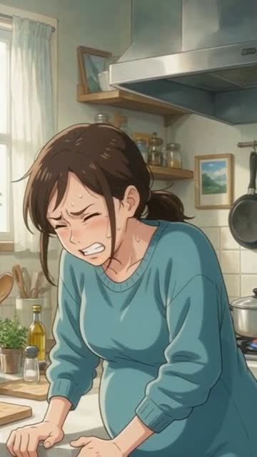 キッチンで急に陣痛が…