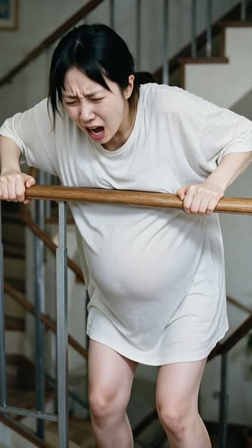 階段の途中で動けない...