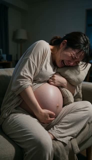昼休みにそっと。若妻が声を漏らして耐える出産。静かに抜ける一本。